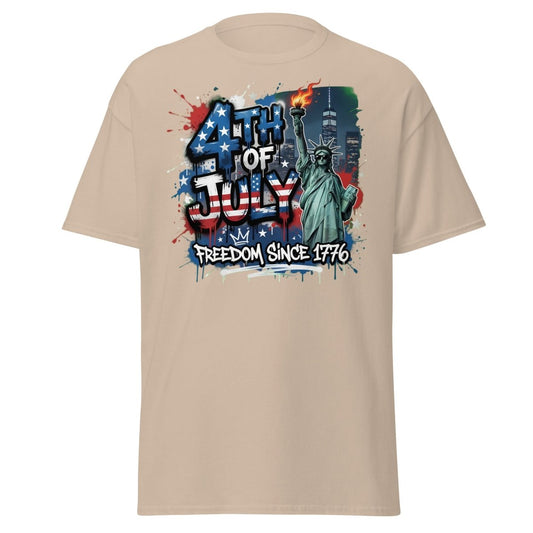 4th of July Freedom Since 1776 T-Shirt - Patriotic Tee - Sand - TeeRipple