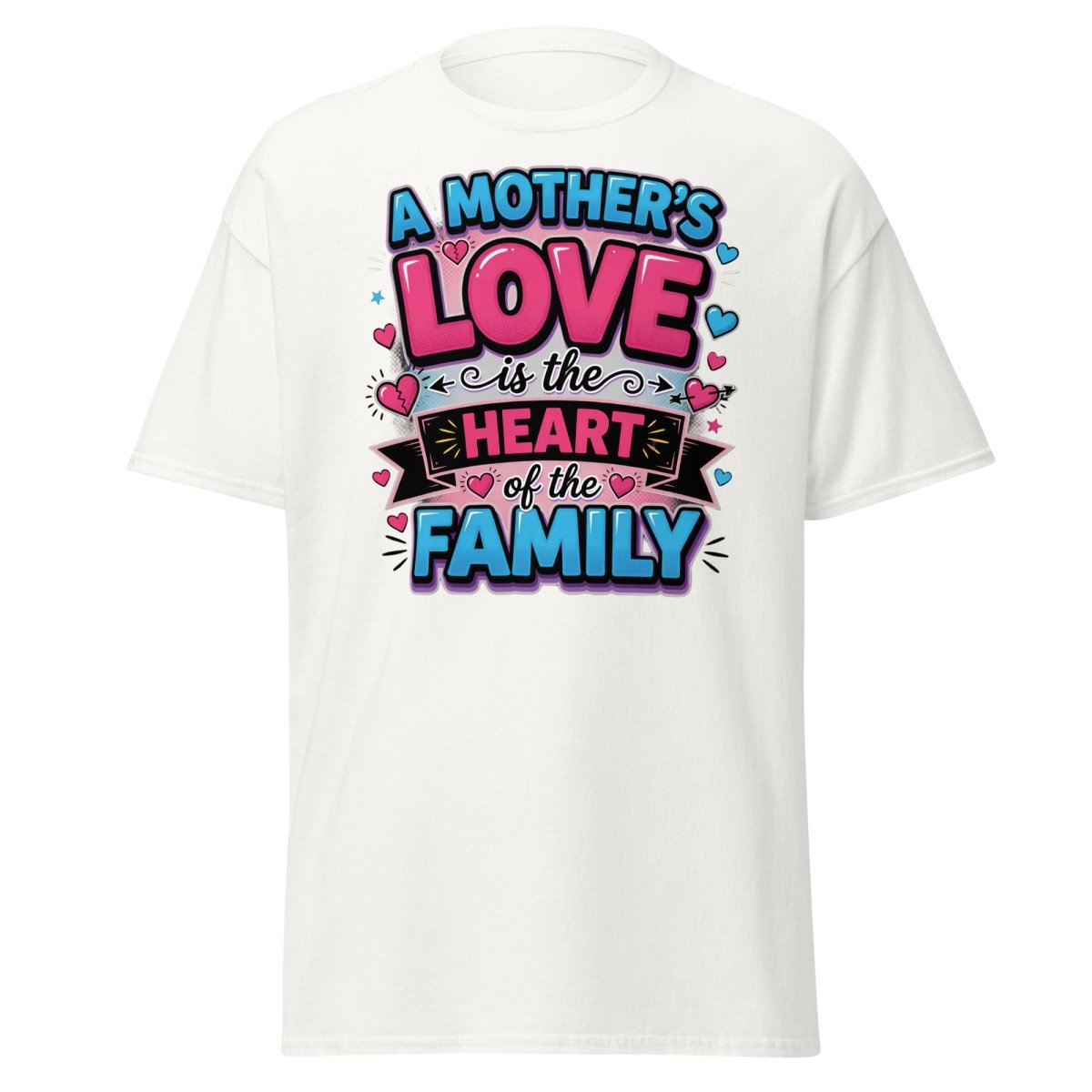 A Mother's Love is the Heart of the Family T-Shirt - White - TeeRipple