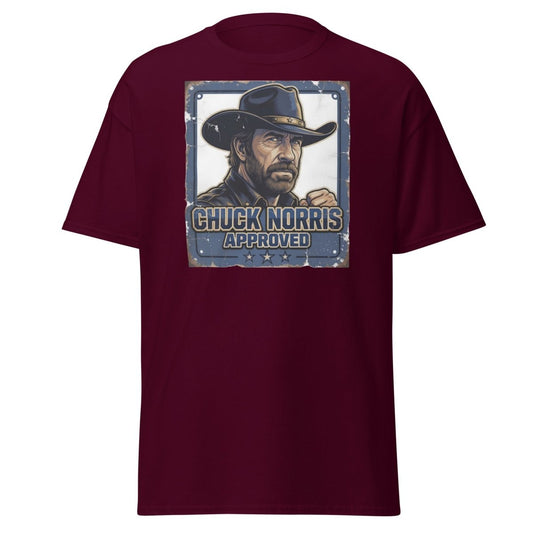 Chuck Norris Approved Vintage T-Shirt - Maroon - TeeRipple
