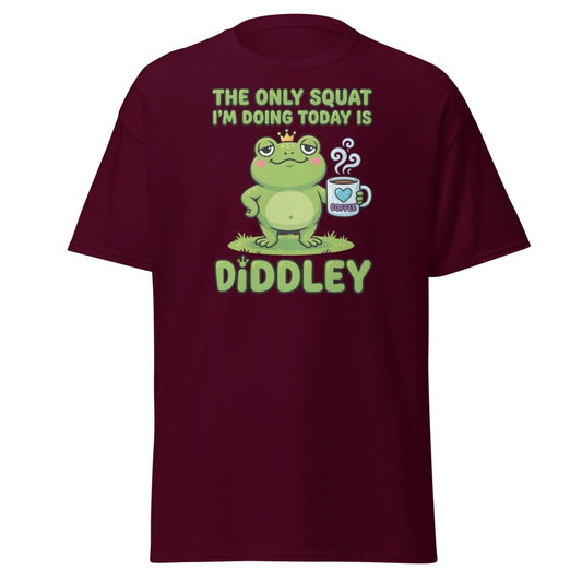 Diddley Squat Frog T-Shirt – Funny Lazy Gym Coffee Pun Tee - TeeRipple