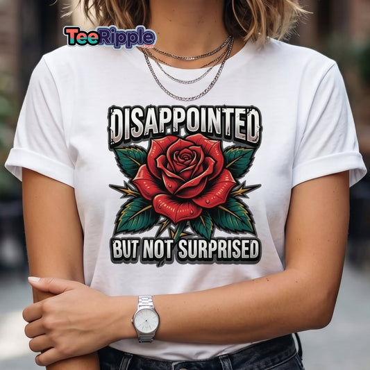 Disappointed But Not Surprised Rose T-Shirt - Maroon - TeeRipple