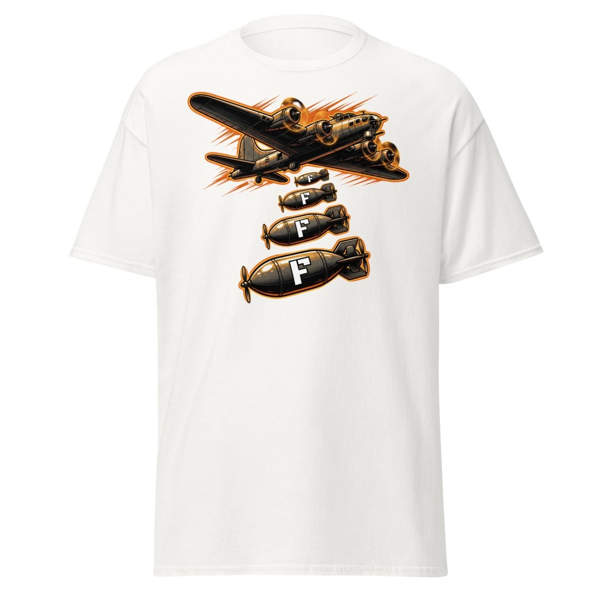 Dropping F-Bombs Bomber T-Shirt – Funny Aviation Graphic Tee - White - TeeRipple
