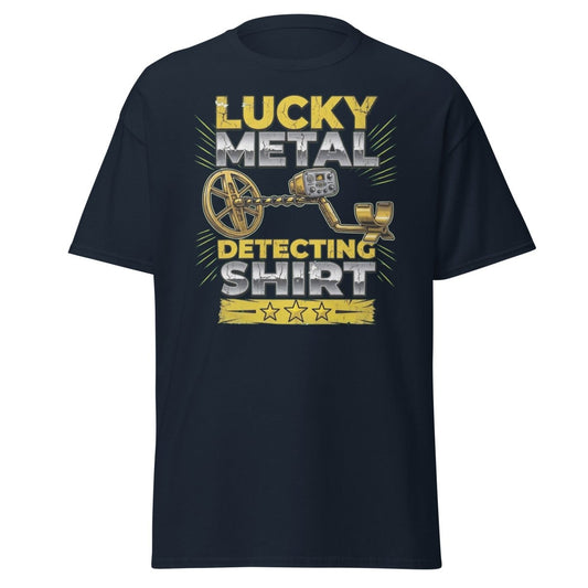 Lucky Metal Detecting Shirt - Metal Detector Tee - Navy - TeeRipple