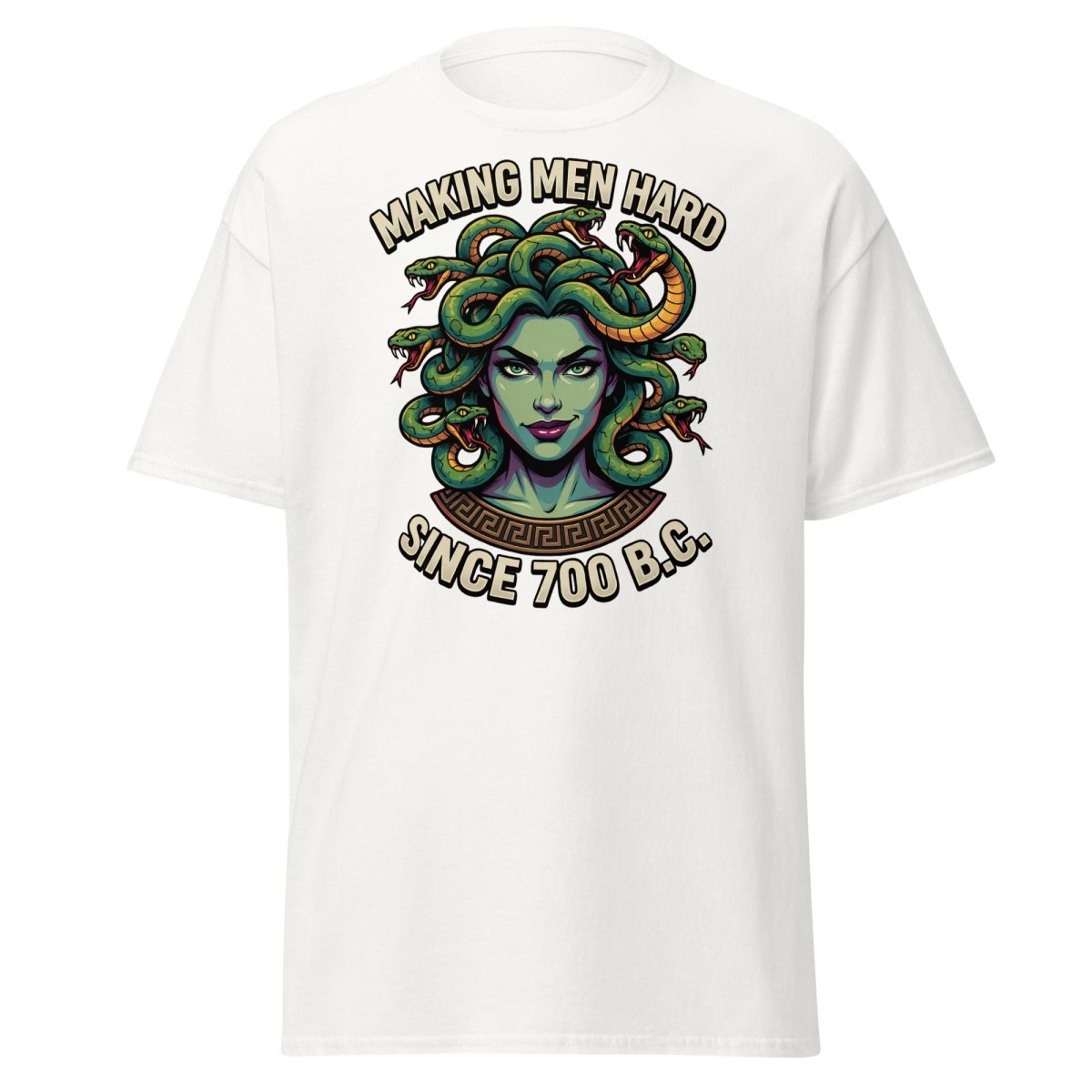 Medusa "Making Men Hard" Since 700 BC T-Shirt - White - TeeRipple