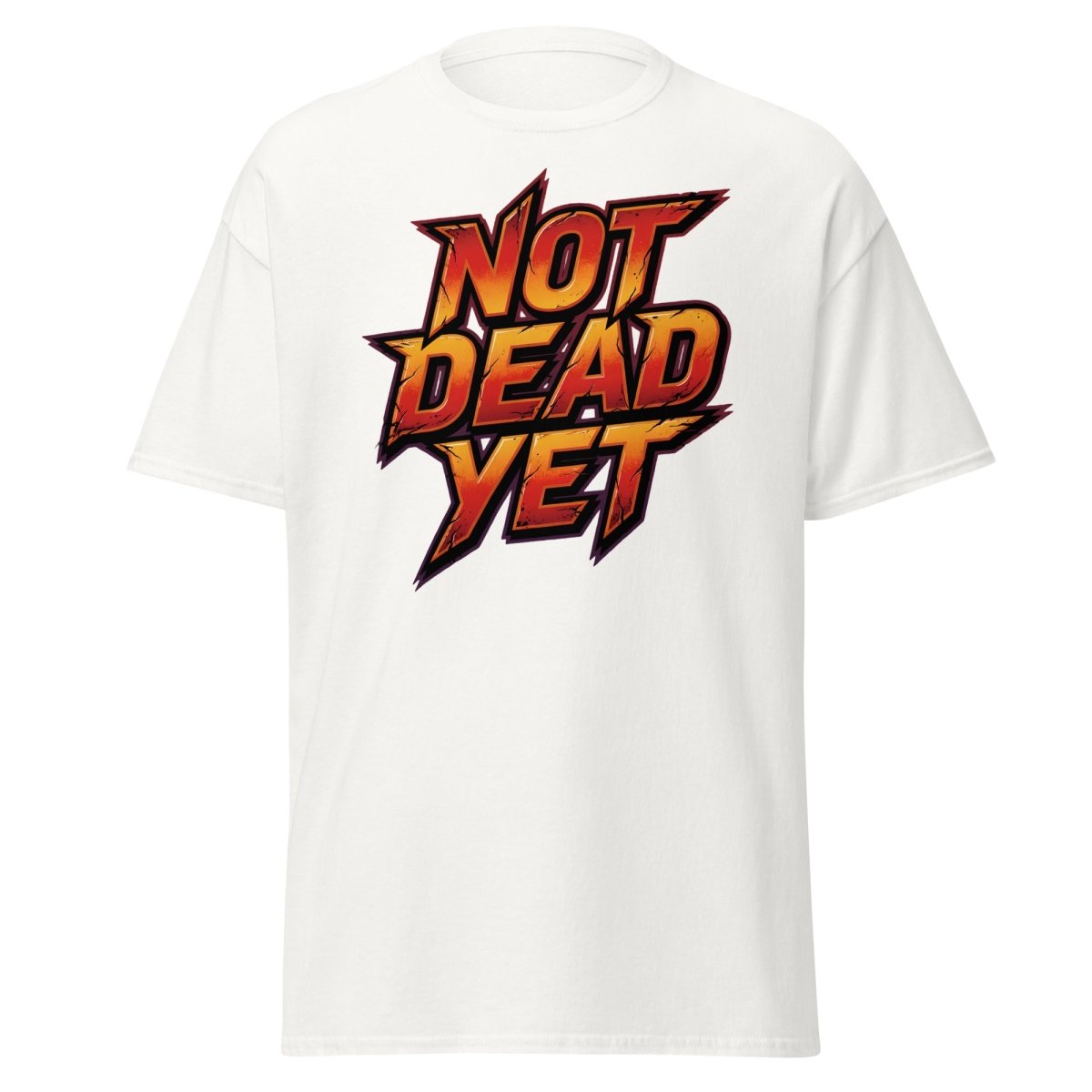 Not Dead Yet T-Shirt | Edgy Rock Graphic Tee - White - TeeRipple
