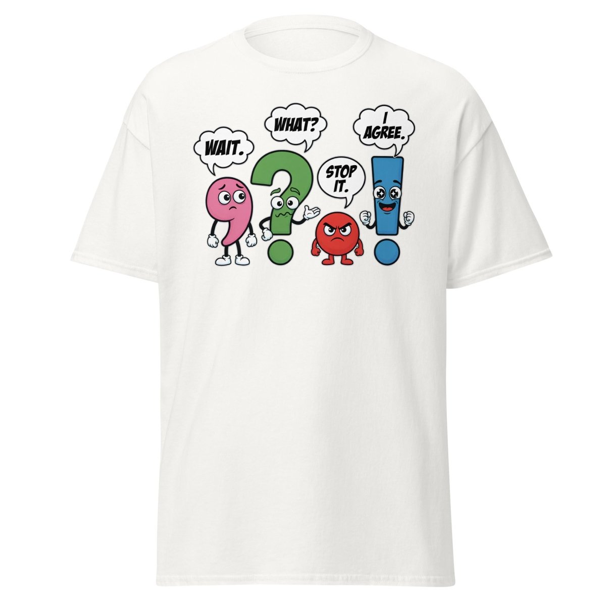 Punctuation Party T-Shirt – Funny Grammar Humor Tee - White - TeeRipple