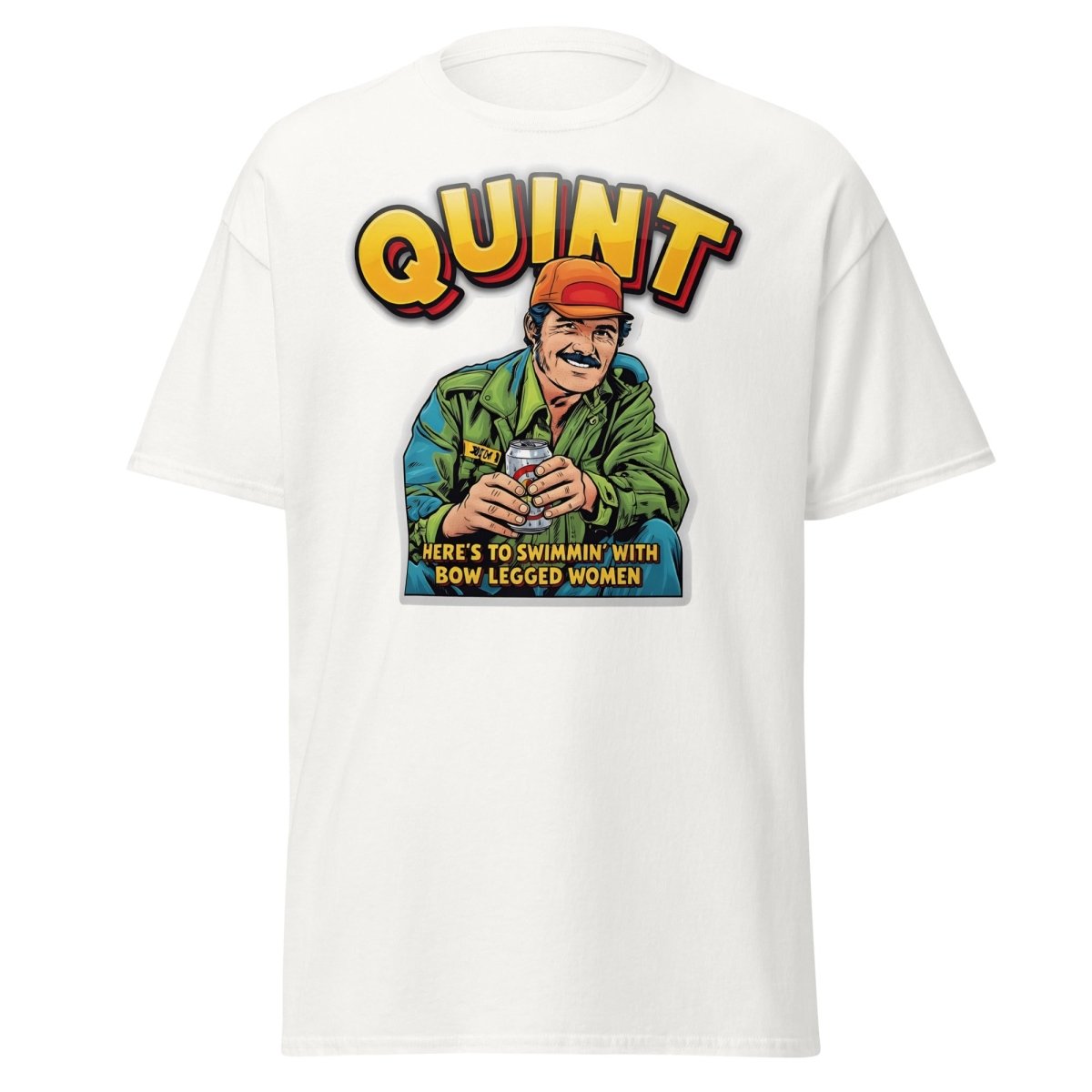 Quint Jaws "Bow Legged Women" Funny T-Shirt - White - TeeRipple