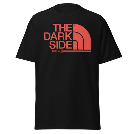 The Dark Side T-Shirt – Bold Red Logo Lightsaber Tee - Black - TeeRipple