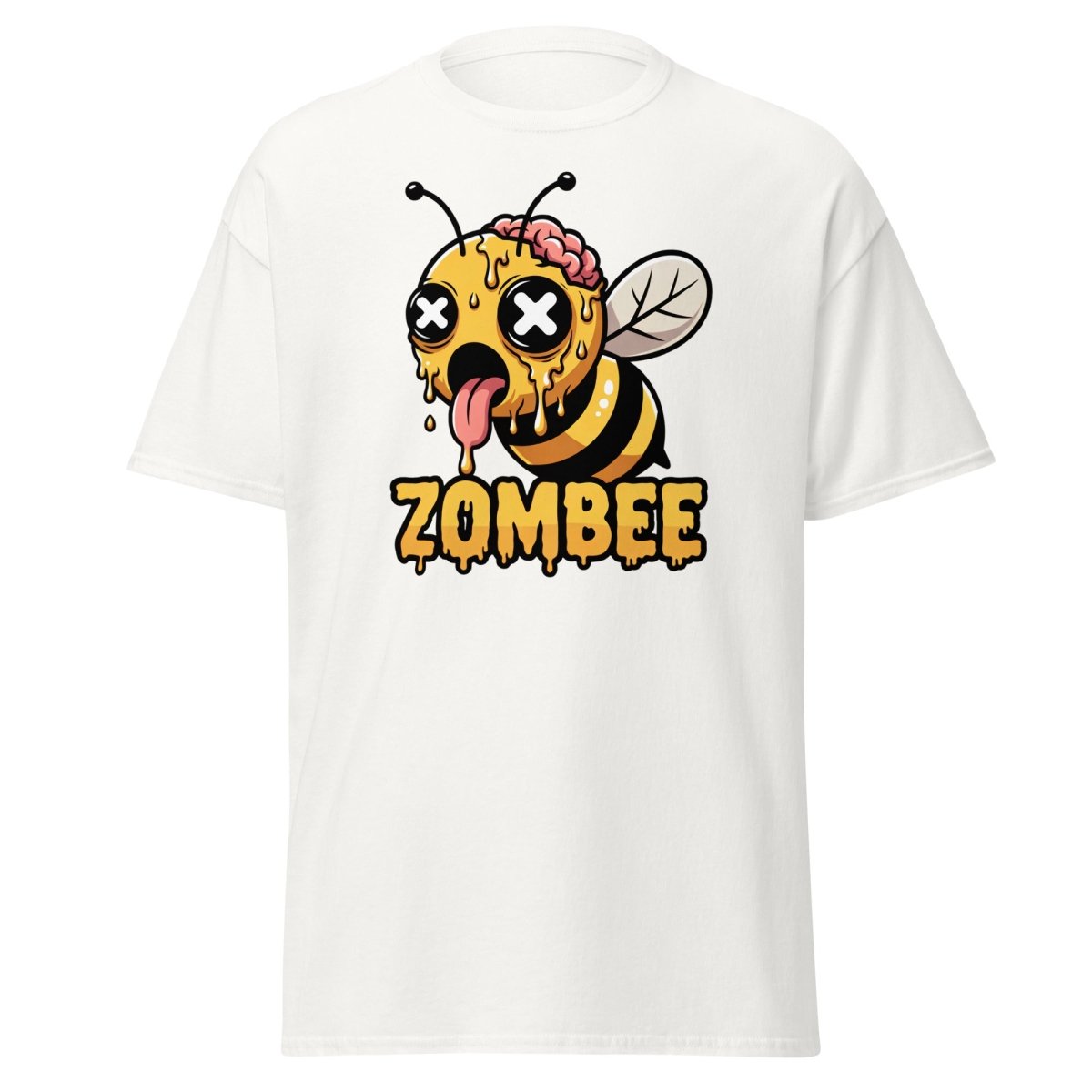 Zombee Zombie Bee T-Shirt - Funny Horror Cartoon Tee - White - TeeRipple
