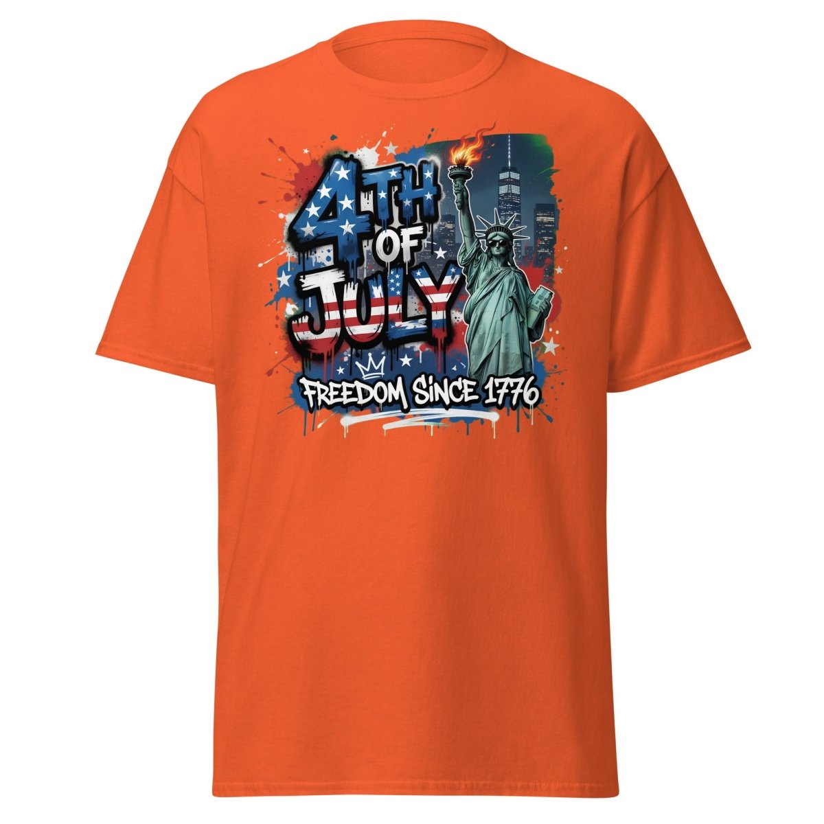 4th of July Freedom Since 1776 T-Shirt - Patriotic Tee - Orange - TeeRipple