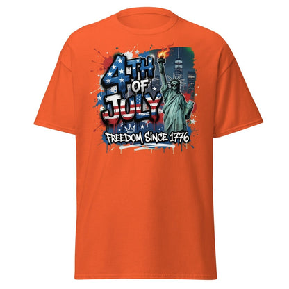 4th of July Freedom Since 1776 T-Shirt - Patriotic Tee - Orange - TeeRipple