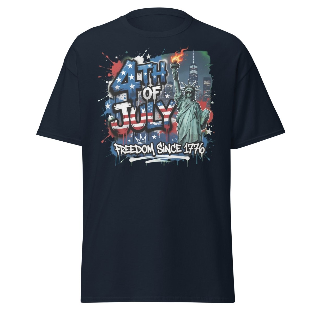 4th of July Freedom Since 1776 T-Shirt - Patriotic Tee - Navy - TeeRipple