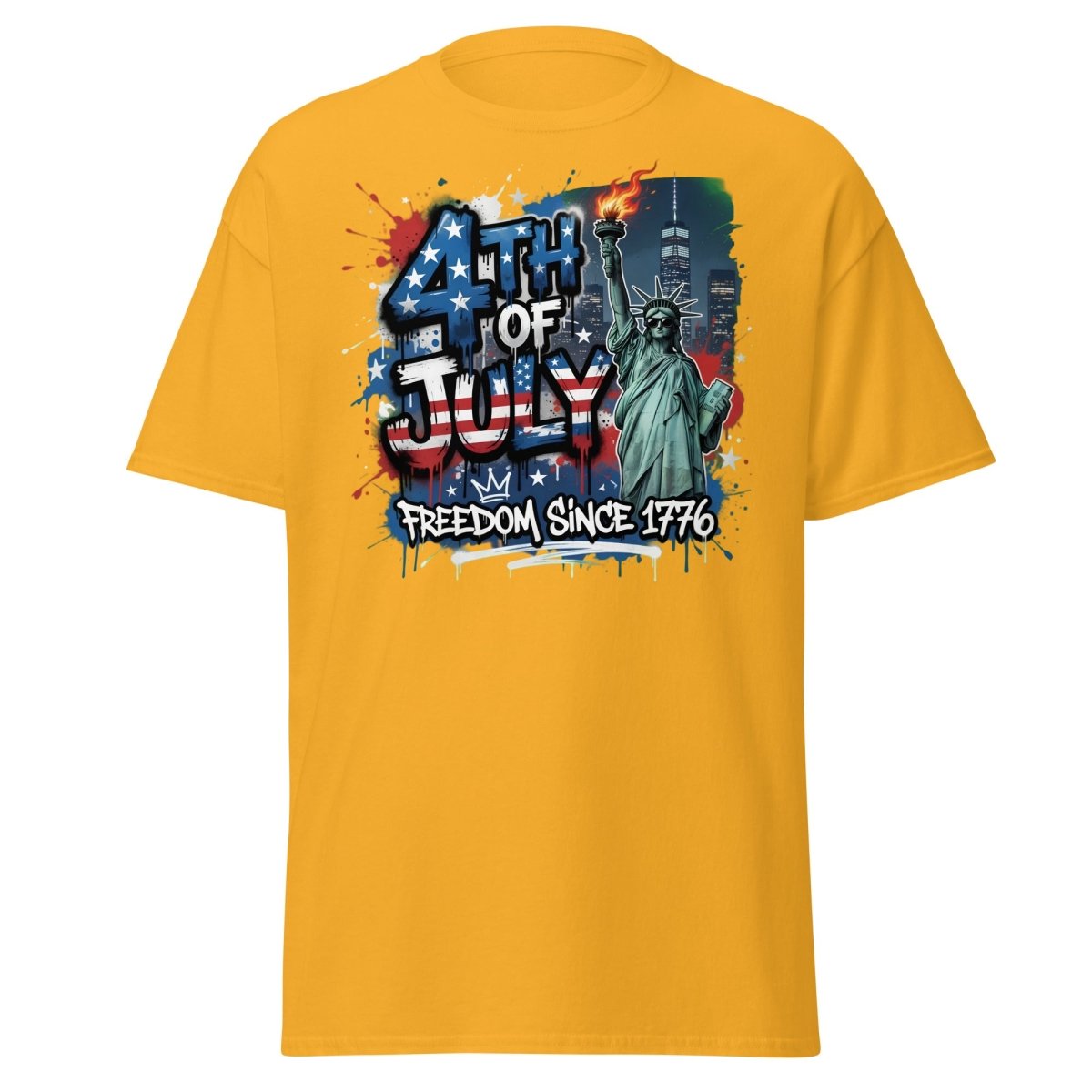 4th of July Freedom Since 1776 T-Shirt - Patriotic Tee - Gold - TeeRipple