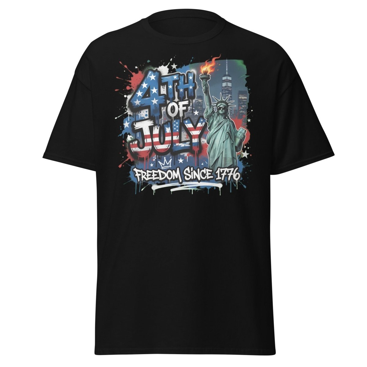 4th of July Freedom Since 1776 T-Shirt - Patriotic Tee - Black - TeeRipple