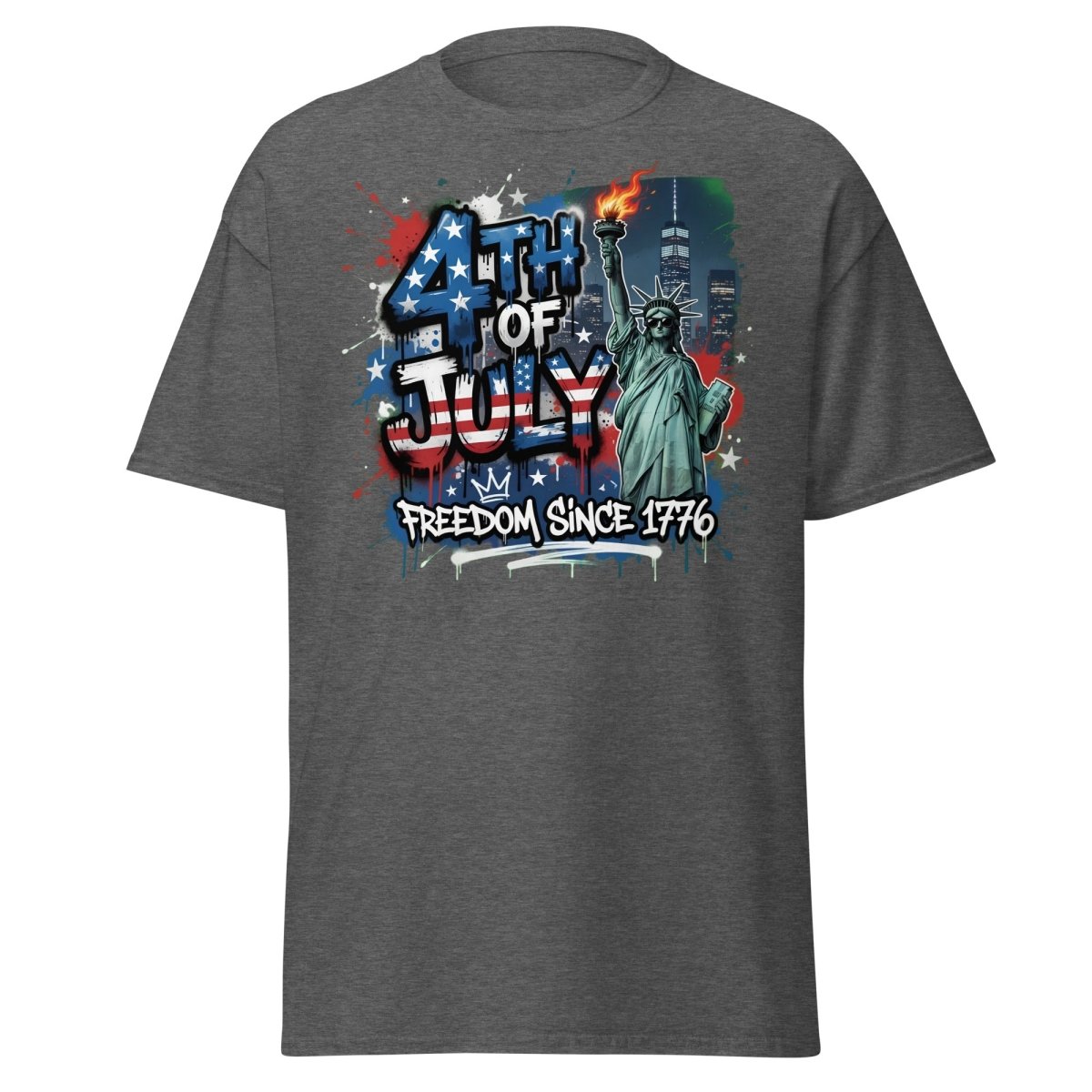 4th of July Freedom Since 1776 T-Shirt - Patriotic Tee - Dark Heather - TeeRipple