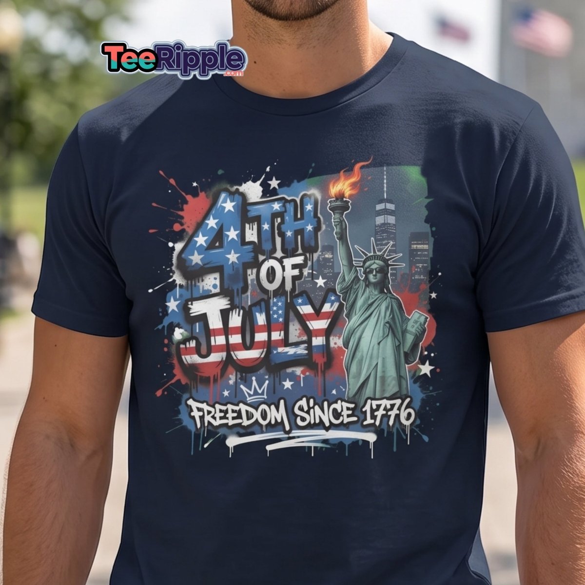 4th of July Freedom Since 1776 T-Shirt - Patriotic Tee - Maroon - TeeRipple
