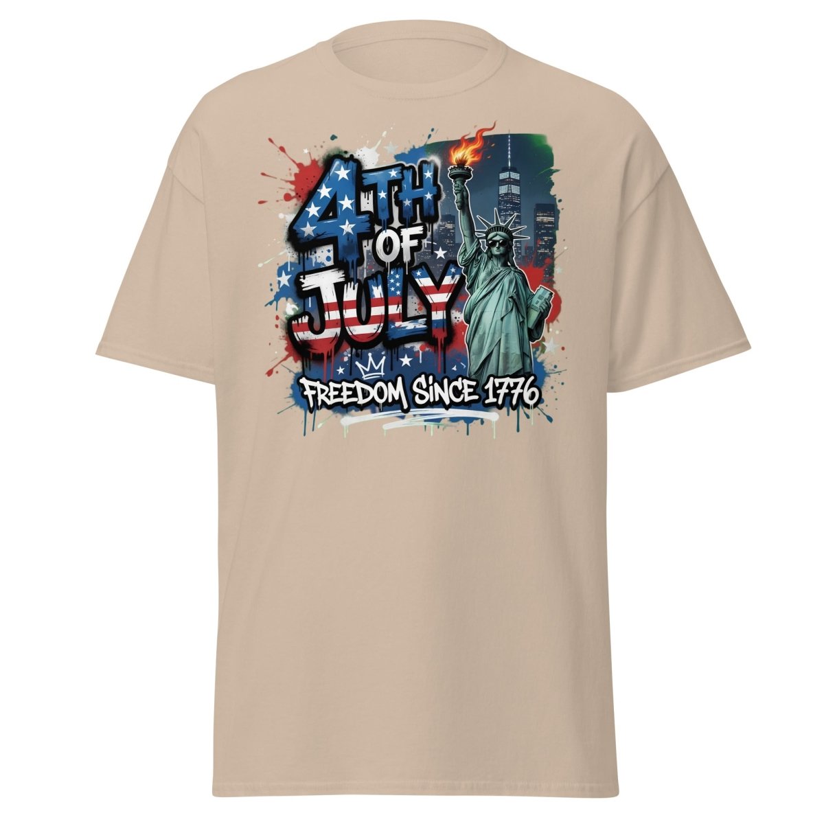 4th of July Freedom Since 1776 T-Shirt - Patriotic Tee - Sand - TeeRipple