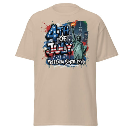 4th of July Freedom Since 1776 T-Shirt - Patriotic Tee - Sand - TeeRipple