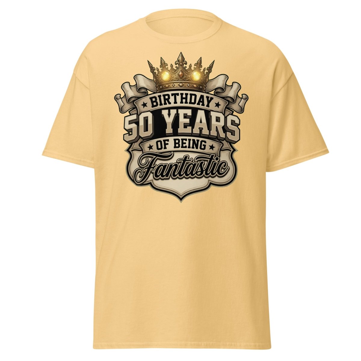 50 Years of Being Fantastic Birthday T-Shirt - Yellow Haze - TeeRipple