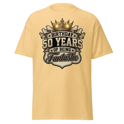 50 Years of Being Fantastic Birthday T-Shirt - Yellow Haze - TeeRipple