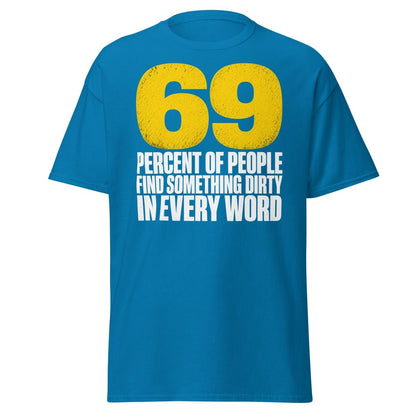69 Percent Dirty Mind Humor T-Shirt | Adult Funny Tee - Sapphire - TeeRipple