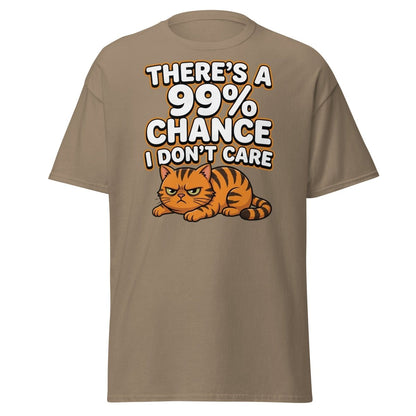 99% Chance I Don't Care Cat T-Shirt | Funny Grumpy Tee - Brown Savana - TeeRipple