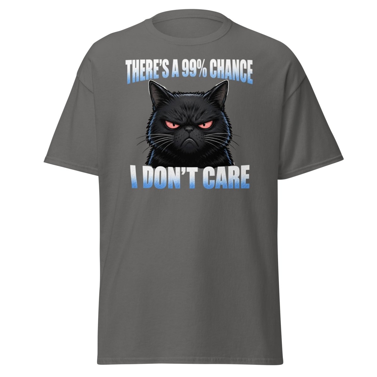 99% Chance I Don't Care Grumpy Cat T-Shirt - Charcoal - TeeRipple