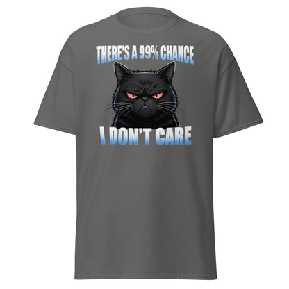 99% Chance I Don't Care Grumpy Cat T-Shirt - Charcoal - TeeRipple