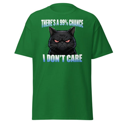 99% Chance I Don't Care Grumpy Cat T-Shirt - Turf Green - TeeRipple