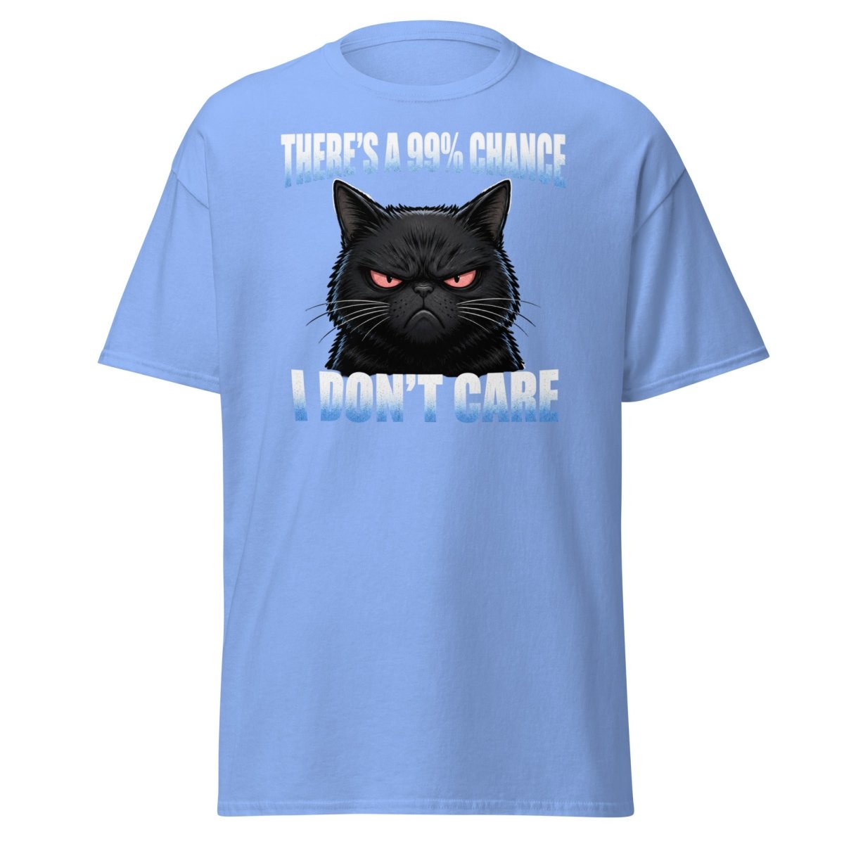 99% Chance I Don't Care Grumpy Cat T-Shirt - Carolina Blue - TeeRipple