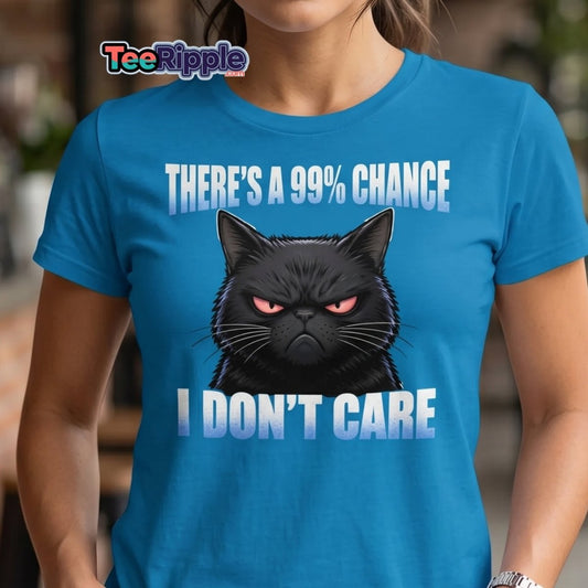 99% Chance I Don't Care Grumpy Cat T-Shirt - Turf Green - TeeRipple