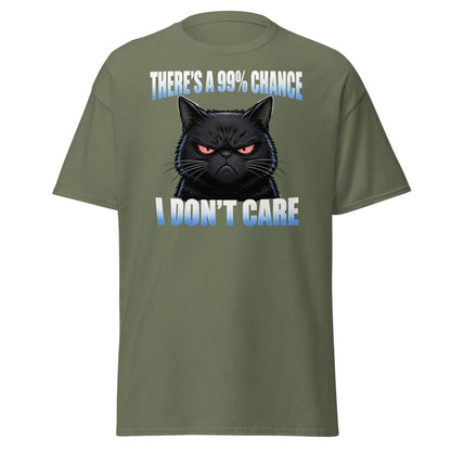 99% Chance I Don't Care Grumpy Cat T-Shirt - Military Green - TeeRipple