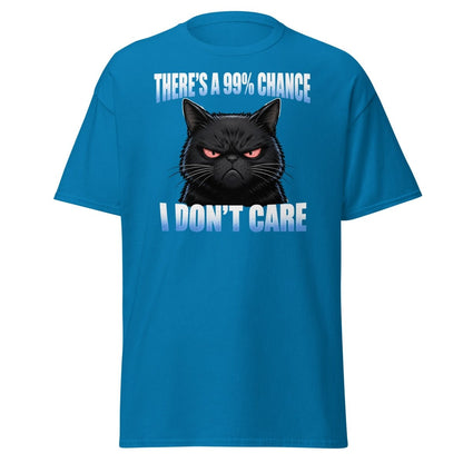 99% Chance I Don't Care Grumpy Cat T-Shirt - Sapphire - TeeRipple