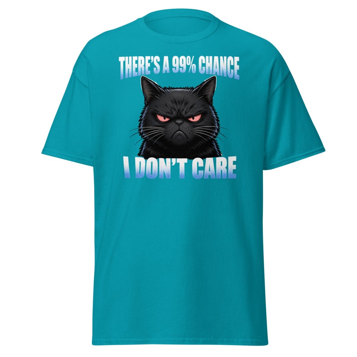 99% Chance I Don't Care Grumpy Cat T-Shirt - Tropical Blue - TeeRipple