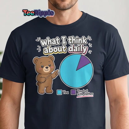 What I Think About Daily Funny Bear Pie Chart T-Shirt