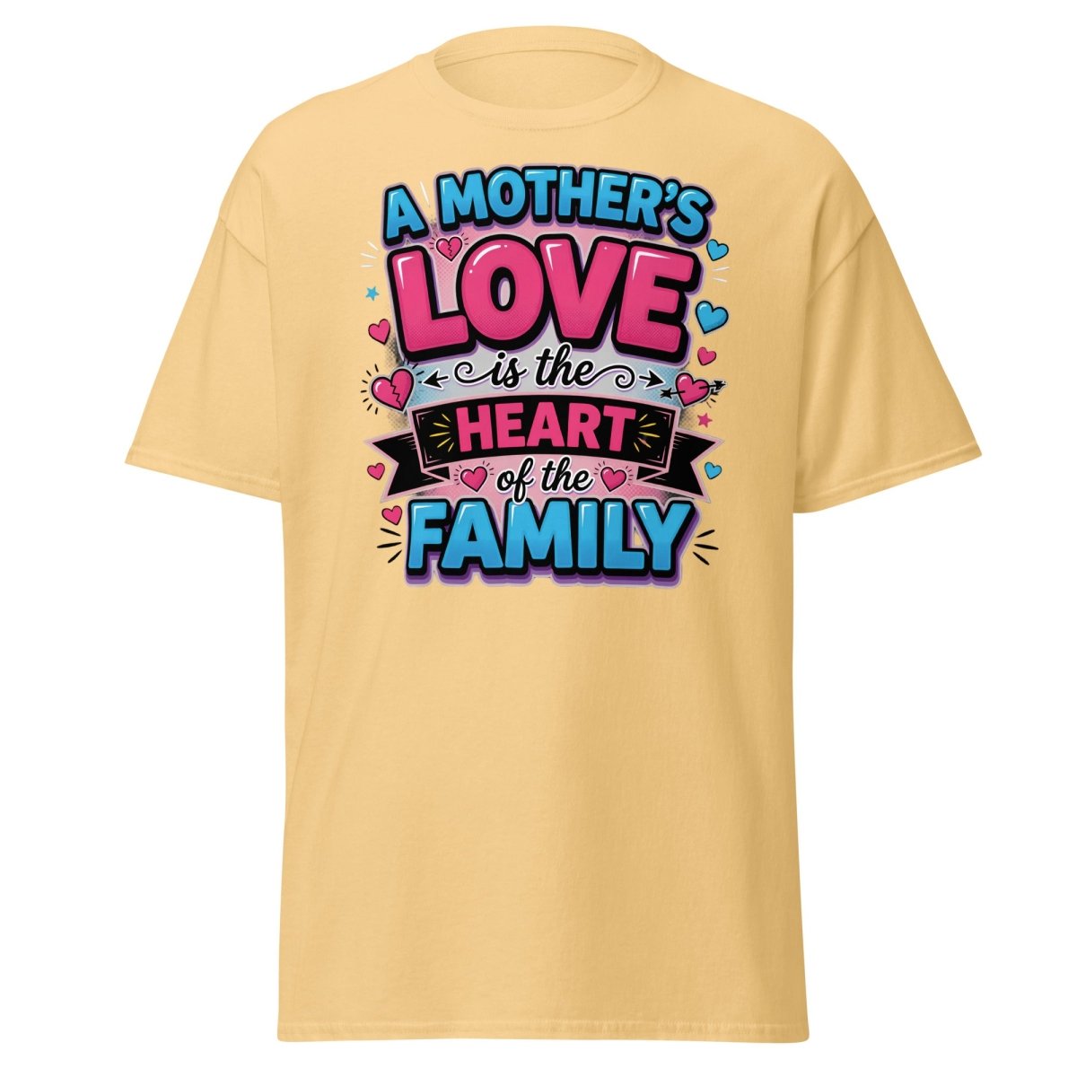 A Mother's Love is the Heart of the Family T-Shirt - Yellow Haze - TeeRipple