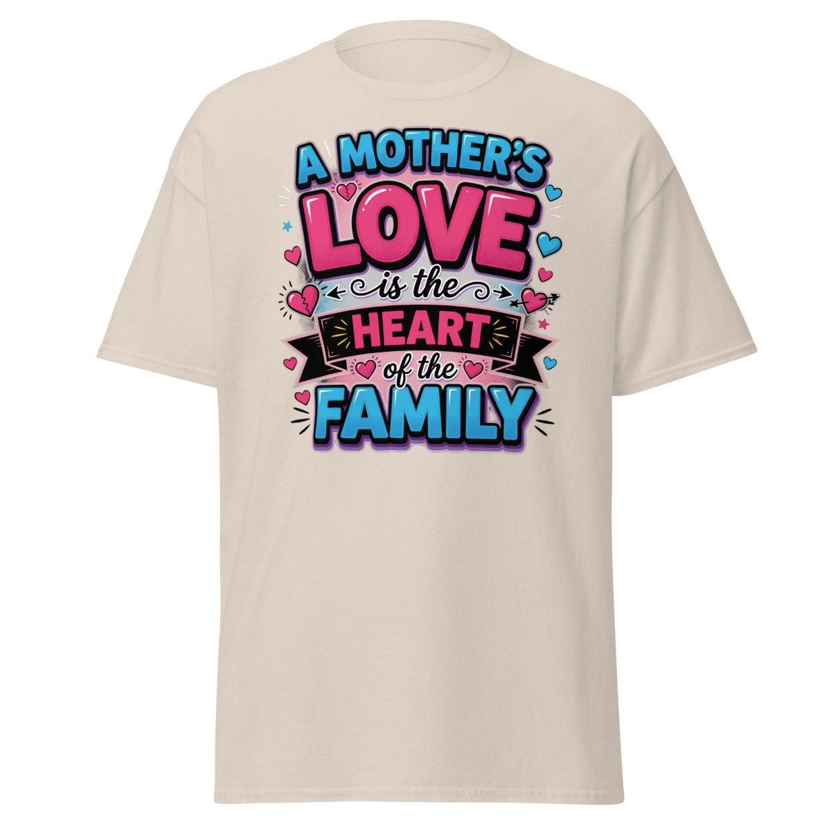 A Mother's Love is the Heart of the Family T-Shirt - Natural - TeeRipple