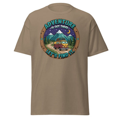 Adventure Is Out There Cat Van T-Shirt – Retro Travel Tee - Brown Savana - TeeRipple
