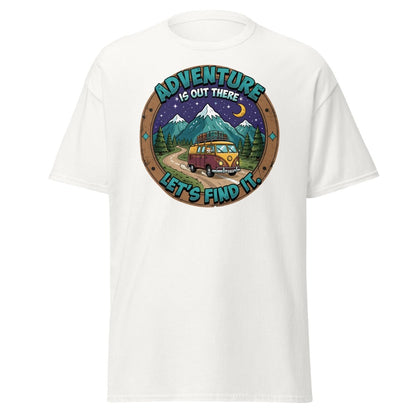 Adventure Is Out There Cat Van T-Shirt – Retro Travel Tee - White - TeeRipple