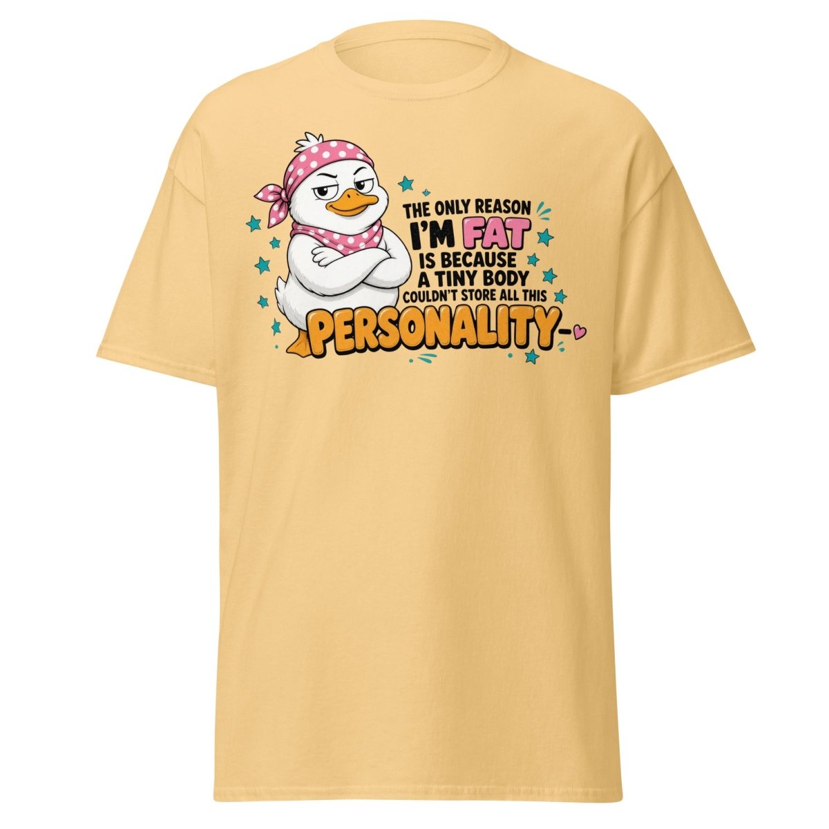 All This Personality Sassy Duck Tee - Yellow Haze - TeeRipple