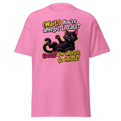 Allergic to Idiots Cat T-Shirt | Funny Sarcastic Tee - Azalea - TeeRipple