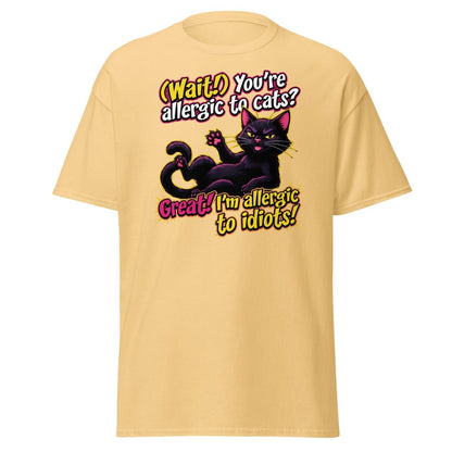 Allergic to Idiots Cat T-Shirt | Funny Sarcastic Tee - Yellow Haze - TeeRipple
