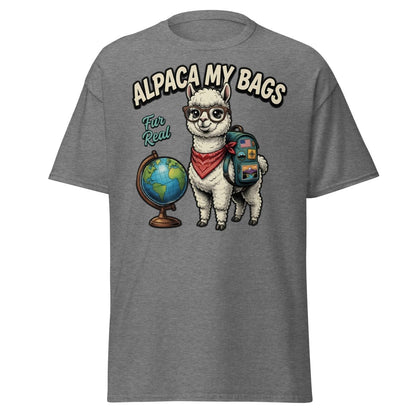 Alpaca My Bags T-Shirt – Funny Travel Pun Tee - Graphite Heather - TeeRipple