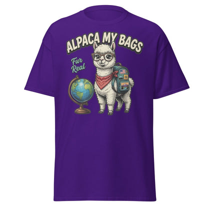 Alpaca My Bags T-Shirt – Funny Travel Pun Tee - Purple - TeeRipple