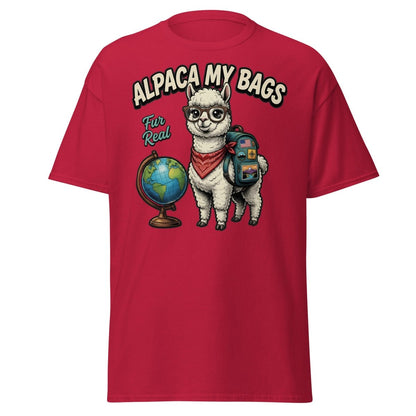 Alpaca My Bags T-Shirt – Funny Travel Pun Tee - Cardinal - TeeRipple
