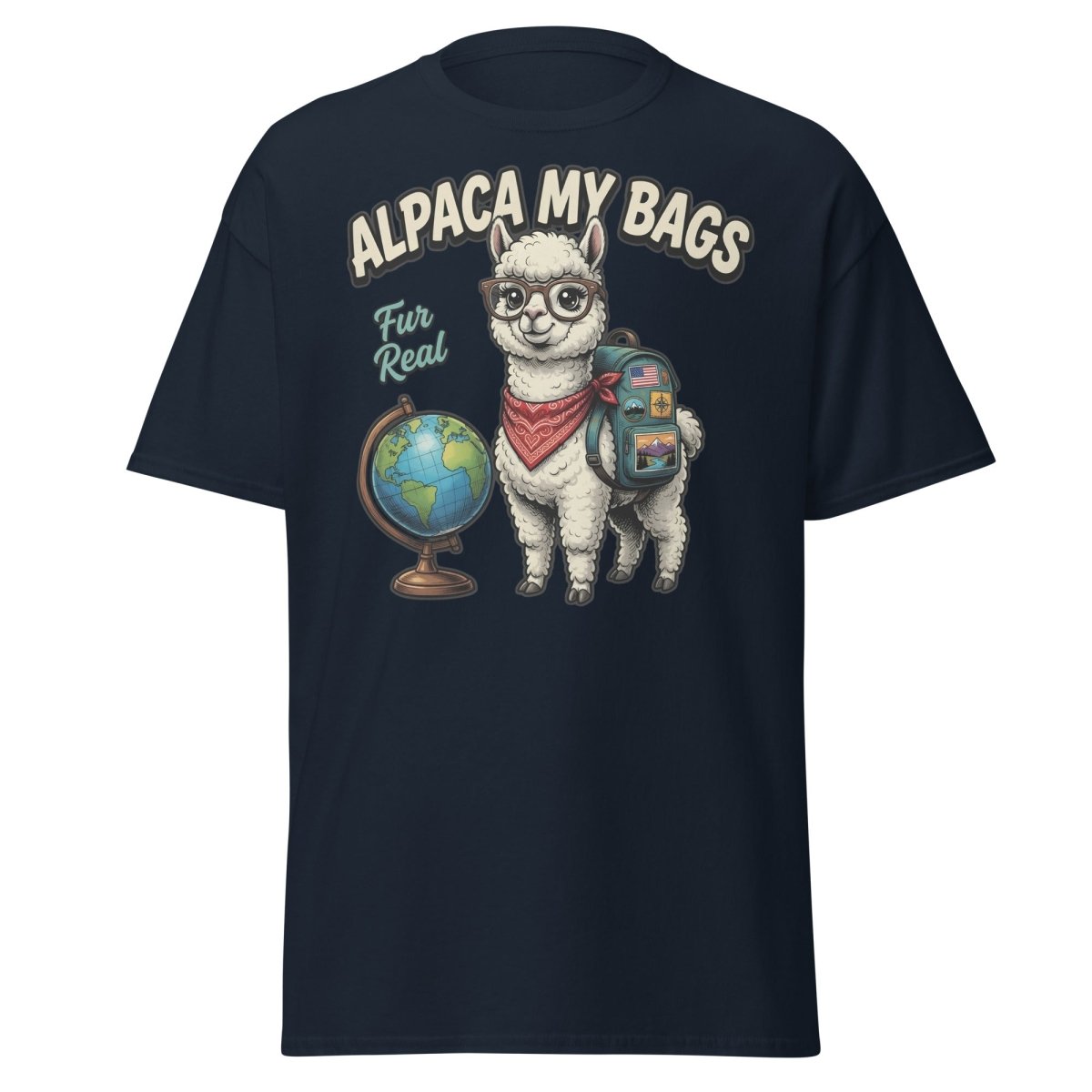 Alpaca My Bags T-Shirt – Funny Travel Pun Tee - Navy - TeeRipple