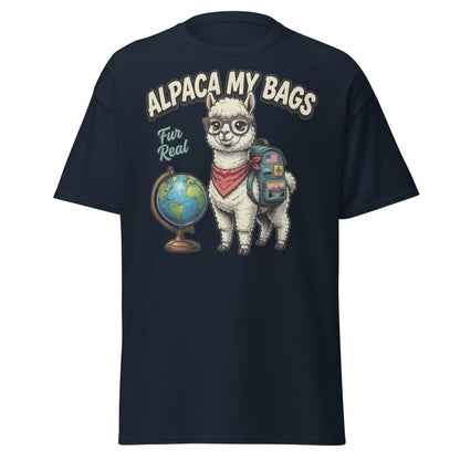 Alpaca My Bags T-Shirt – Funny Travel Pun Tee - Navy - TeeRipple