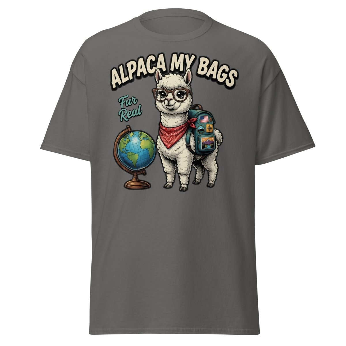 Alpaca My Bags T-Shirt – Funny Travel Pun Tee - Charcoal - TeeRipple