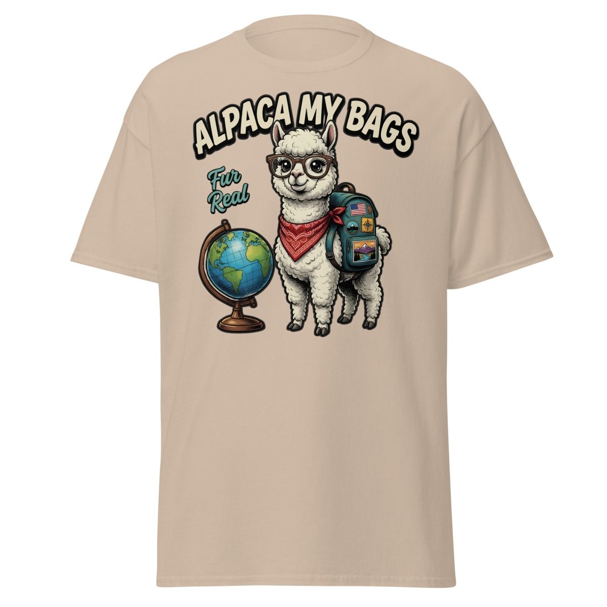 Alpaca My Bags T-Shirt – Funny Travel Pun Tee - Sand - TeeRipple