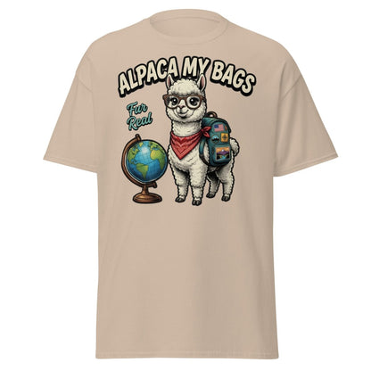Alpaca My Bags T-Shirt – Funny Travel Pun Tee - Sand - TeeRipple